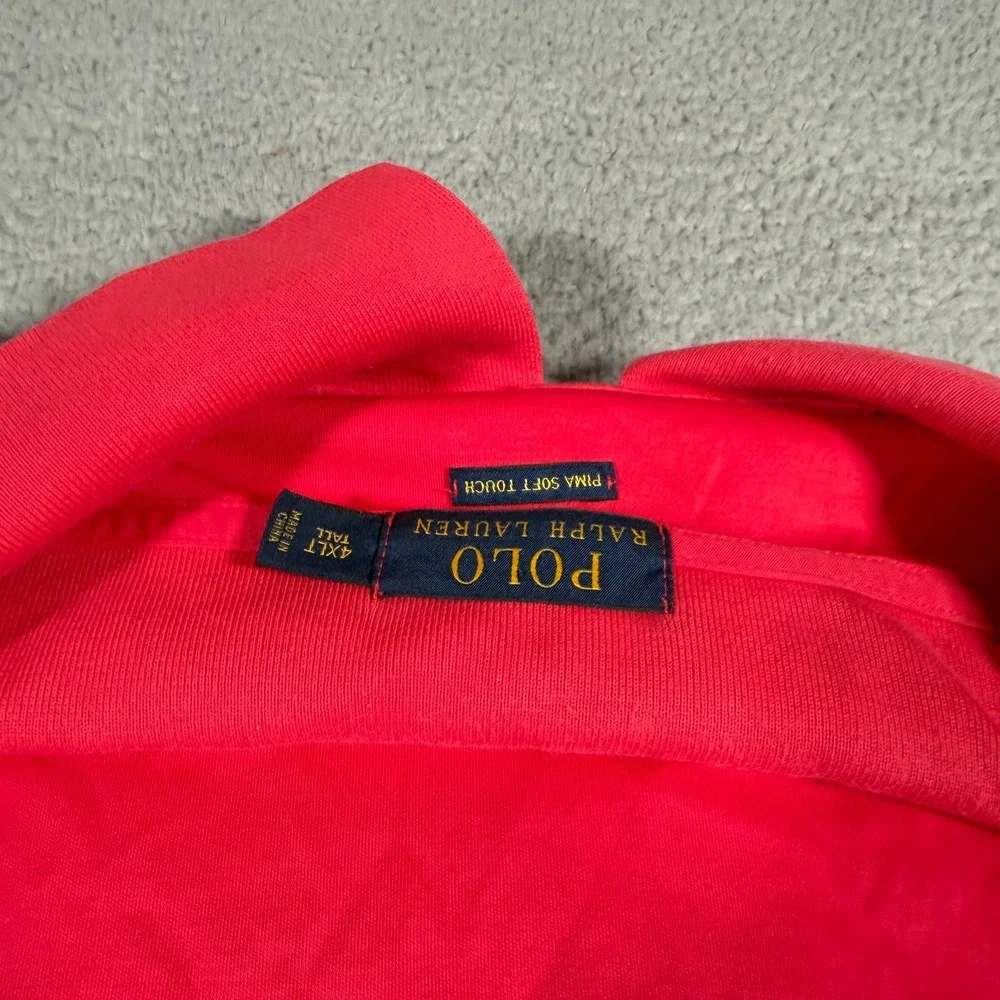Polo Ralph Lauren Polo Shirt Mens 4XLT Red Pima Soft Touch Flesh Pony Logo